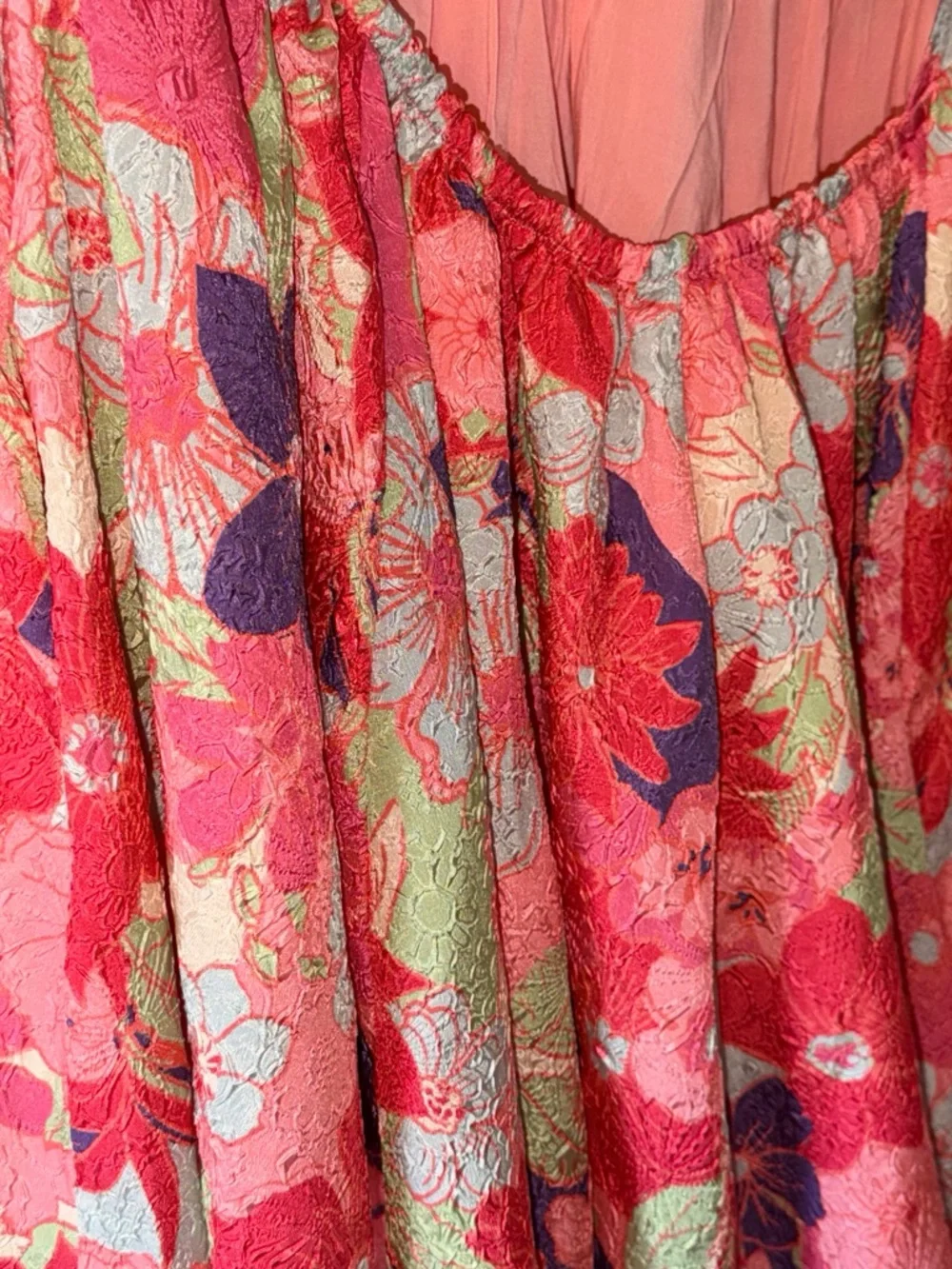 Free People PassionflowerPink Floral Halter Crinkle Fabric Lined Dress Sz M - Picture 13 of 16
